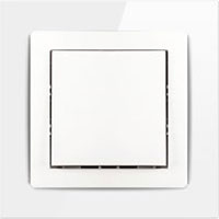 Biały łącznik jednoklawiszowy Karlik Deco w prostokątnej ramce