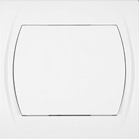 Biały łącznik jednoklawiszowy Karlik Logo w kwadratowej ramce